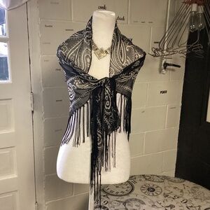 Black Lacey shawl. Cute in every way